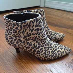 Clark's Leopard Print Ankle Boots